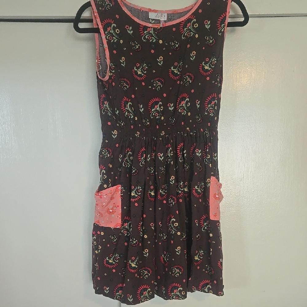 Floral Kids Dress with Pink Accents